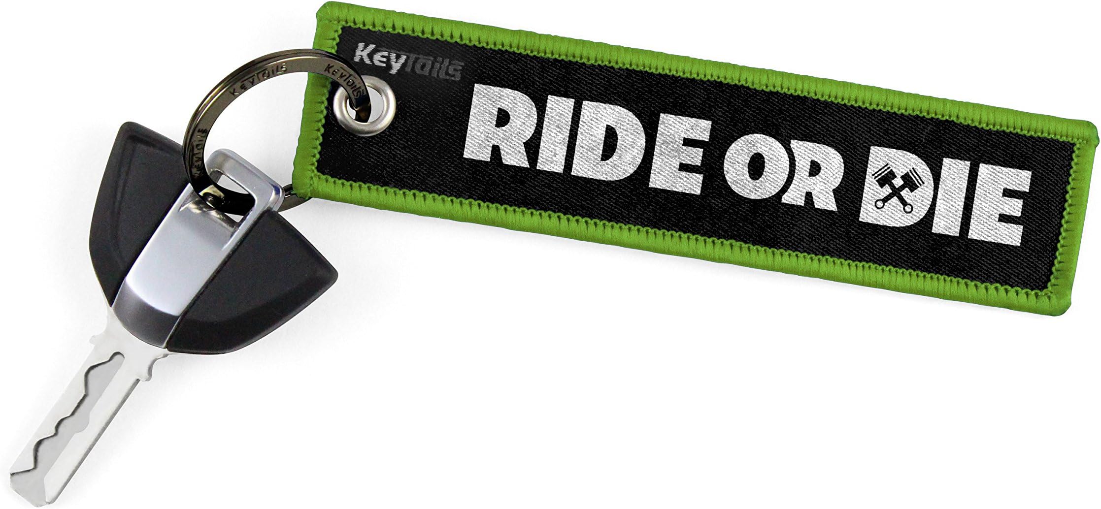 KEYTAILS Keychains, Premium Quality Key Tag for Motorcycle, Scooter, ATV, UTV [Ride Or Die]