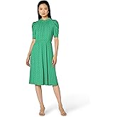 Adrianna Papell Womens Ruffle Neck Short Sleeve Dress