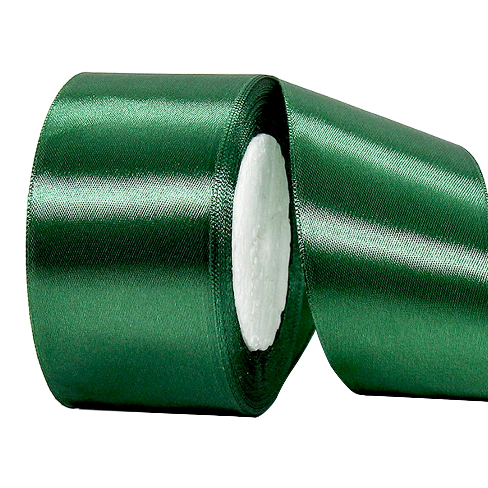 22m Dark Green Ribbon Satin Ribbon 50mm Wide,Dark Green RibbonGift Ribbon.Fabric Ribbon.St Patrick Day Ribbon.for Gift Wrapping Hair Bow Cake Craft Wedding Xmas Party St Patrick Day Decoration
