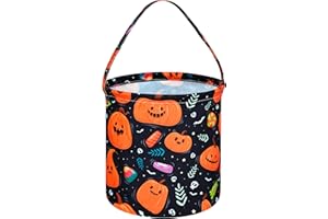 ACMUUNI Happy Halloween Pumpkin Pattern Kids Gift Basket Organizer Basket Collapsible Shelf Basket with handle for Nursery Laundry Basket for Kids