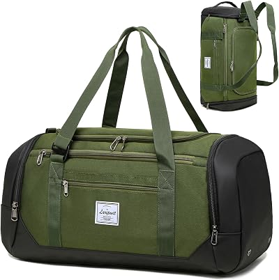 Laripwit 40L Gym Bag Sports Duffle with Shoe Compartment Wet Pocket Green