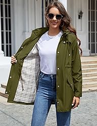 LOMON Women Rain Jacket Lightweight Hooded Jackets