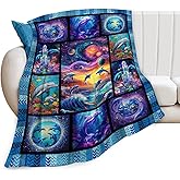 Dolphin Blanket, Ocean Dolphin Throw Blanket, Blue Sea Gifts Blankets Stuff Fleece Flannel Plush for Women Men Boys Girls Lovers Adults Soft Bedding Gift for Sofa Bed Office Home Decor 50"x40"