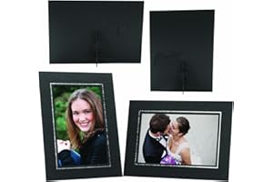 Neil Enterprises Inc. 8" x 10" Black Cardboard Elite Easel Photo Folder - Pack of 100