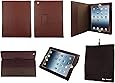 Bear Motion (TM) Genuine Leather Case for iPad 2 / iPad 3 (the New iPad) with 3-in-1 built-in Stand - Support Smart Cover Function(Brown)