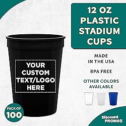 Custom Disposable Plastic Cups 12 oz. Set of