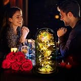Childom Colorful Rainbow Roses In Glass Dome - Mothers Day Gifts For Mum view 8