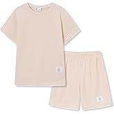 KIDLAGA Boys Clothes 2PCS Outfits Color Block T Shirt & Shorts Teen Boy Clothes Kids Summer Clothing Sets Sizes 7-14Y