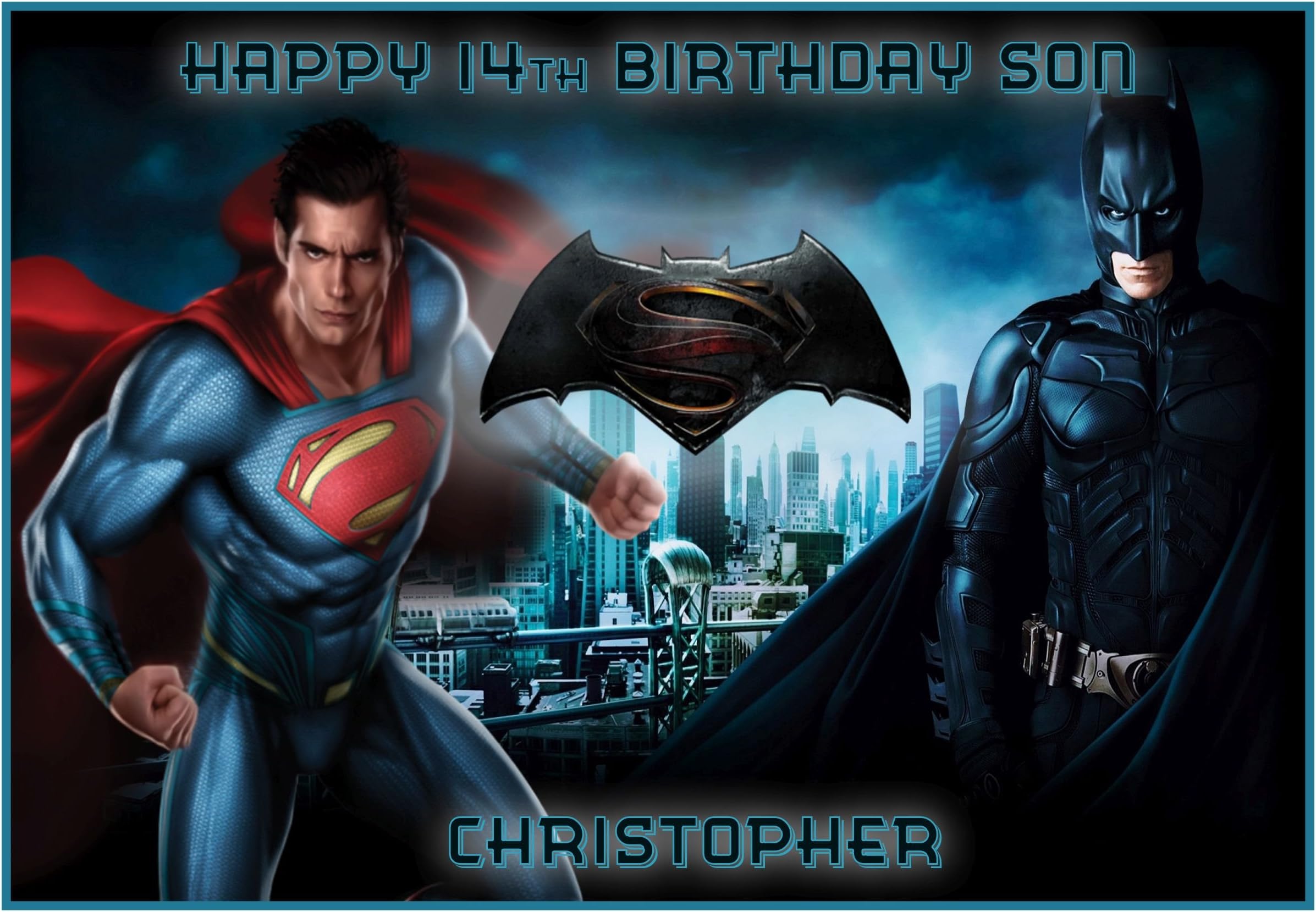 Personalised Batman v Superman Inspired Birthday Card - Amazing !