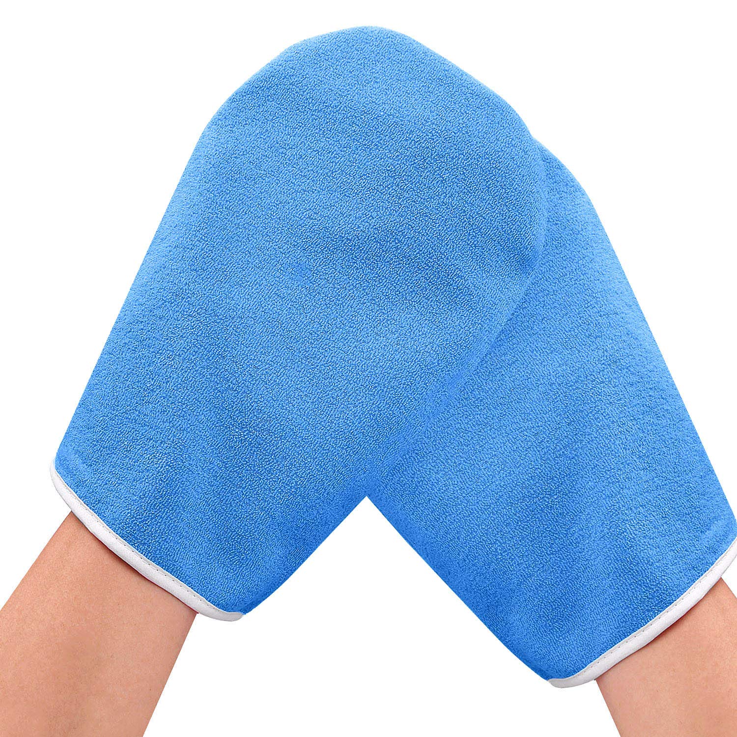 Noverlife Paraffin Wax Work Gloves & Booties, Wax Bath Hand Treatment Mitts Foot Spa Cover for Women, Thin Heat Therapy Insulated Soft Cotton Mittens Feet Hand Care Set - Blue : Beauty