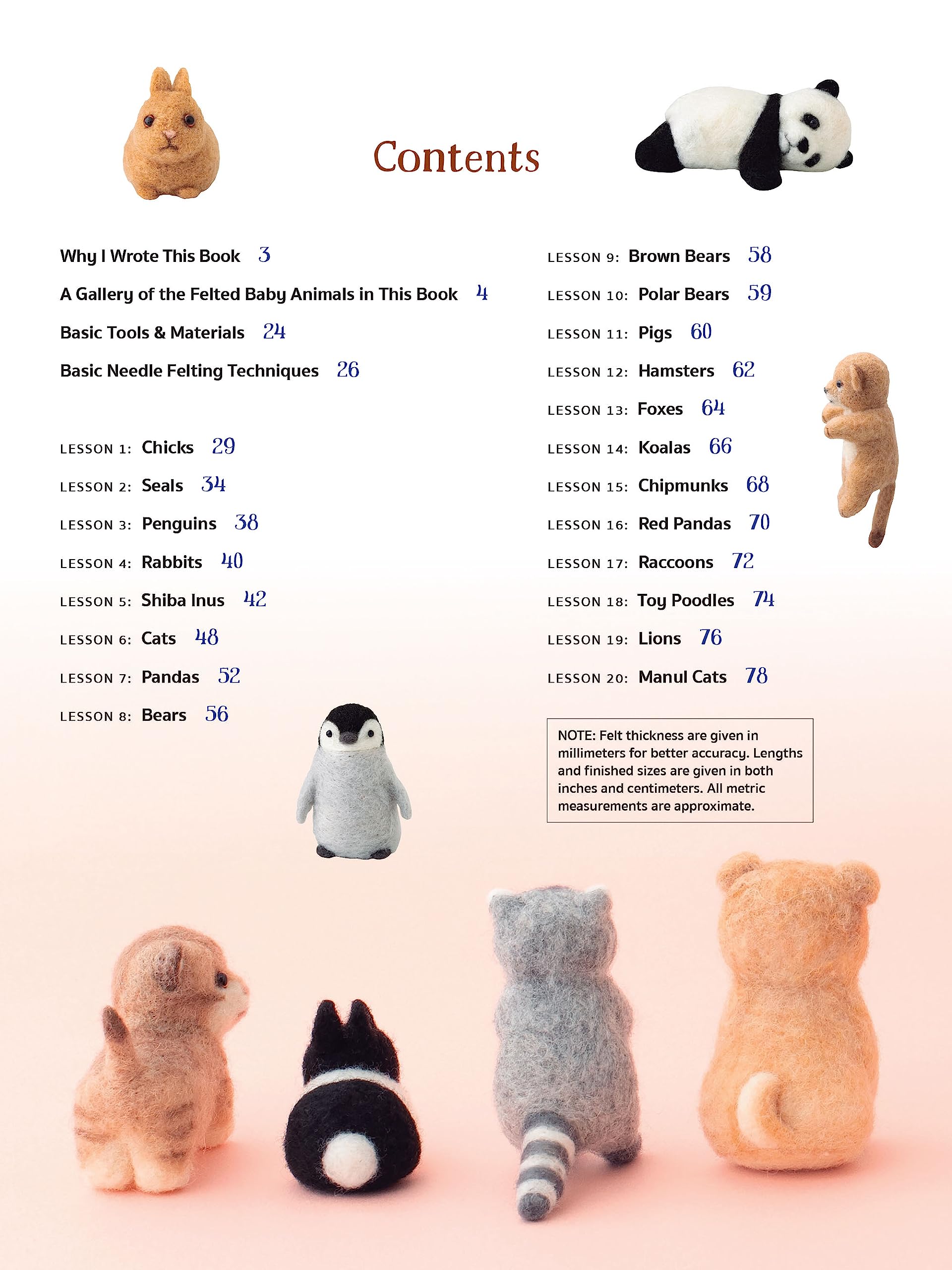 Irresistible Felted Baby Animals: Needle Felted Cuties from Puppies to Pandas (with Actual-Sized Diagrams)