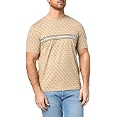GUESS Men's Eco Jamey T-Shirt, 4G AOP Beige and Beige Print