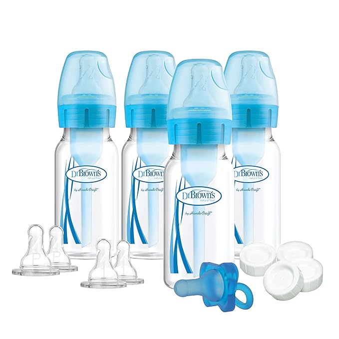 Amazon Com Dr Brown S Options Slow Flow Bottle Set For Breastfed Baby 4 Ounce Blue Baby