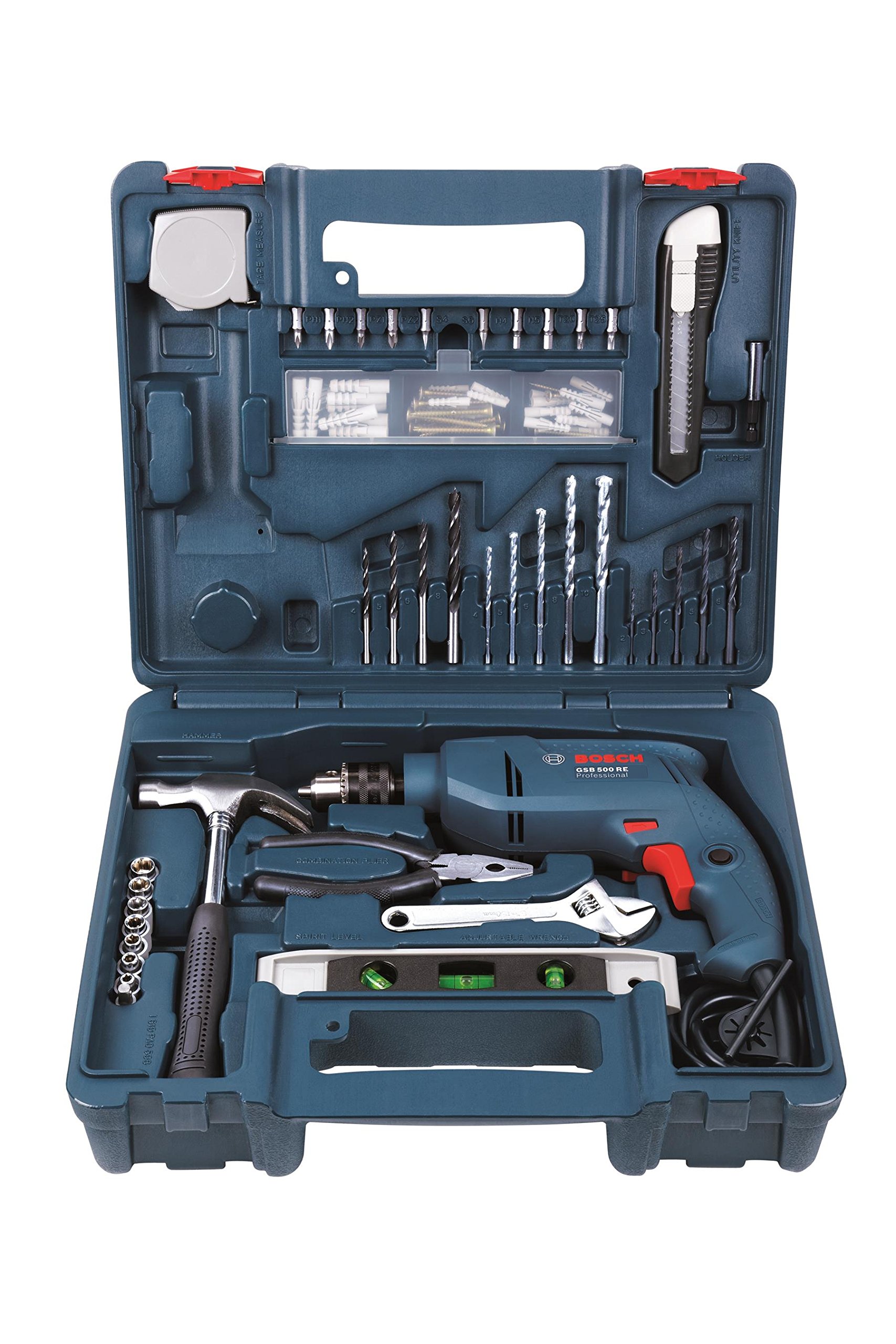 Bosch Gsb 500w 500 Re Tool Set Blue Buy Online In Qatar