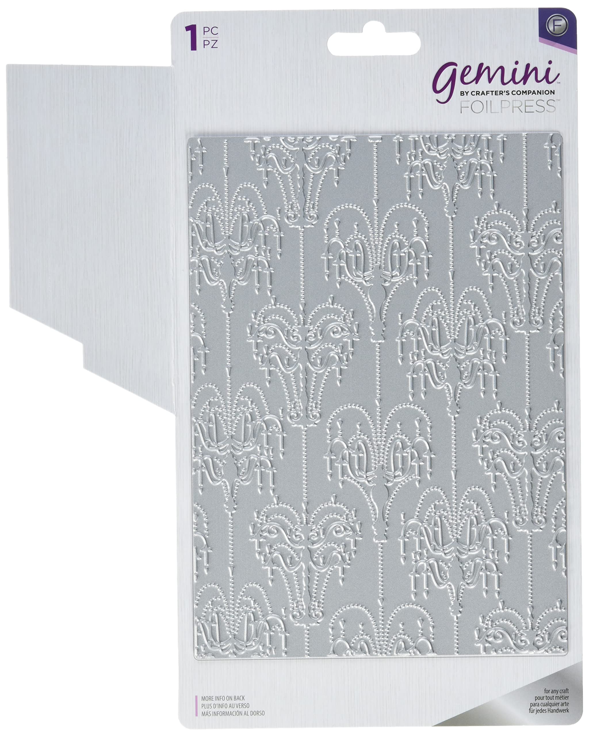 Gemini Foil Stamp Die-Elements-Deluxe Chandelier Background, Silver, 4.75" x 6.6"
