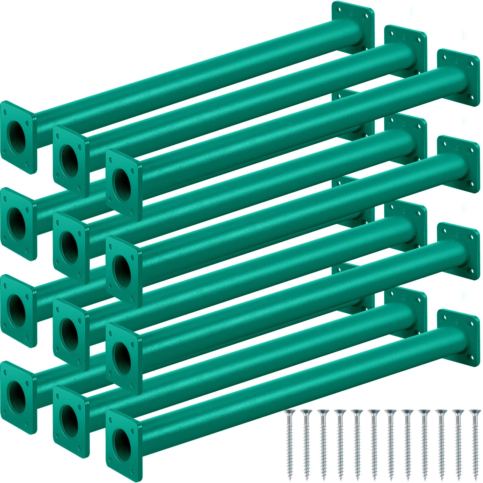 Photo 1 of Dunzy 12 Pack Monkey Bars Swing Set Accessories Rods Playset Ladder Rungs Hardware Kit Steel Monkey Bar with Screws for Backyard Playground Equipment Mounting Plates(15-1/8 Inch,Green)