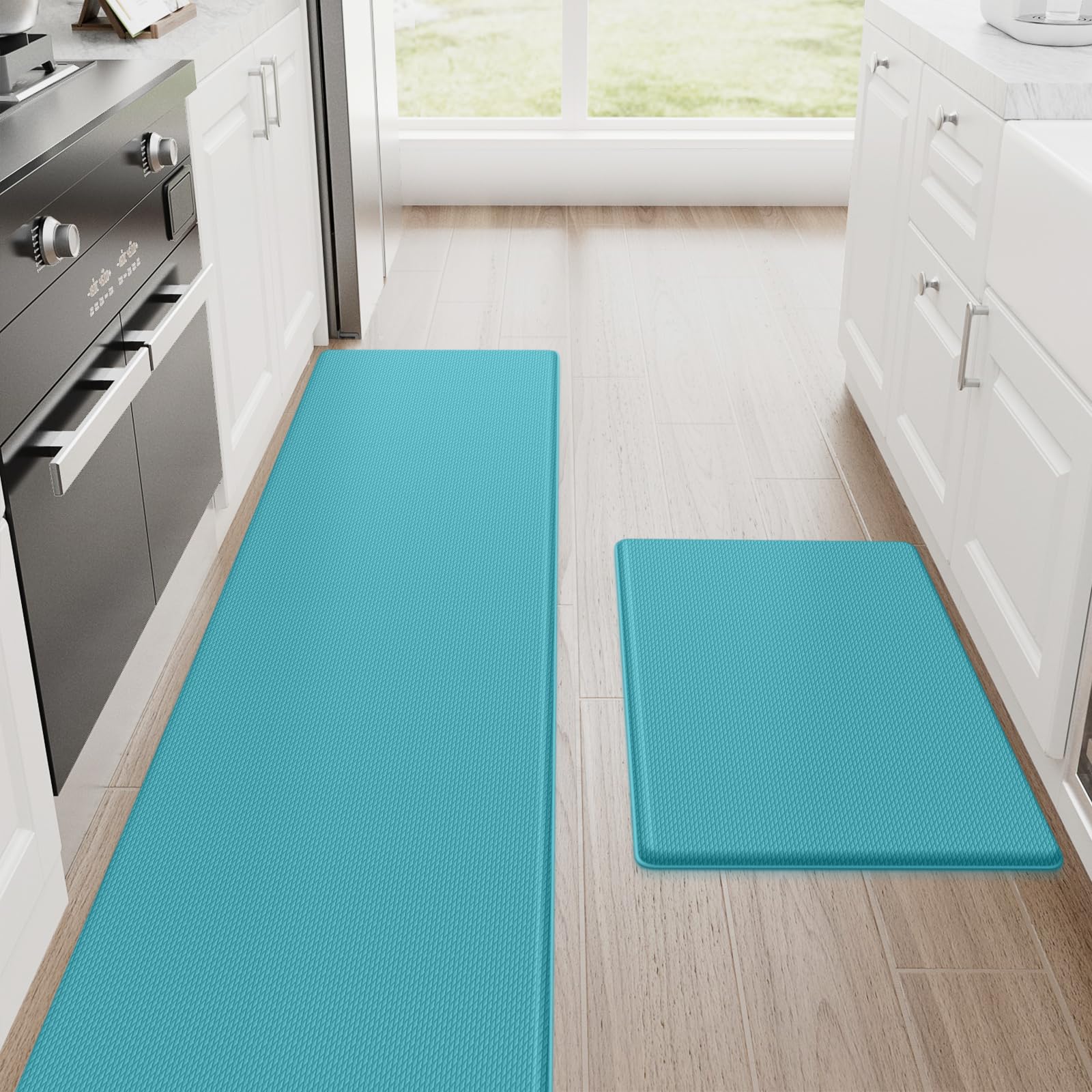 StepRite Kitchen Mats, 2PCS Kitchen Rugs, Cushioned