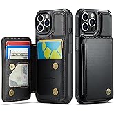 Vinich for iPhone 12 Pro Max Wallet Case with Card Holder, RFID Blocking Credit Slots Kickstand Shockproof Phone Cover Fit for iPhone 12 Pro Max 6.7" Black