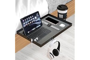 YOUWE7 Metal Bedside Shelf for Bunk Bed & Top Bunk, Clip On Bed Side Table Tray Organizer for College Dorm Room,Loft Nightsta