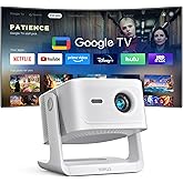 【Official Licensed Google TV】4K Smart Projector with WiFi and Bluetooth, VOPLLS Outdoor Projectors with Dolby/Auto Focus, Portable Movie Phone Wireless Gaming Wifi Proyector for Bedroom/Home/Celling