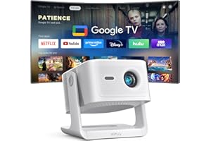 【Official Licensed Google TV】4K Smart Projector with WiFi and Bluetooth, VOPLLS Outdoor Projectors with Dolby/Auto Focus, Portable Movie Phone Wireless Gaming Wifi Proyector for Bedroom/Home/Celling