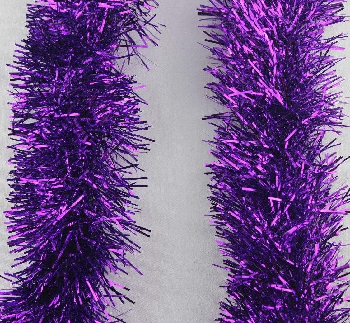1 Purple Tinsel Christmas Decorations Tree 9cmx2m by Tolo Amazon.co.uk Kitchen & Home