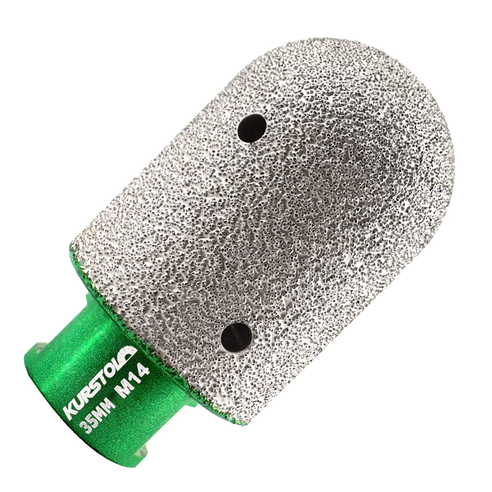 KURSTOL Diamond Finger Milling Bit - 35mm Dia XM14 Thread Diamond Drum Wheel for Enlarging, Shaping Round Bevel Existing Holes in Porcelain, Hard Ceramic, Granite, Marble