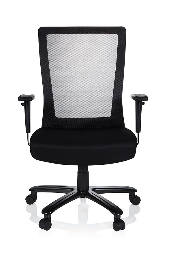 hjh OFFICE 738010 Bürostuhl XXL Extender Netzstoff Schwarz Schreibtischstuhl bis 180 kg belastbar