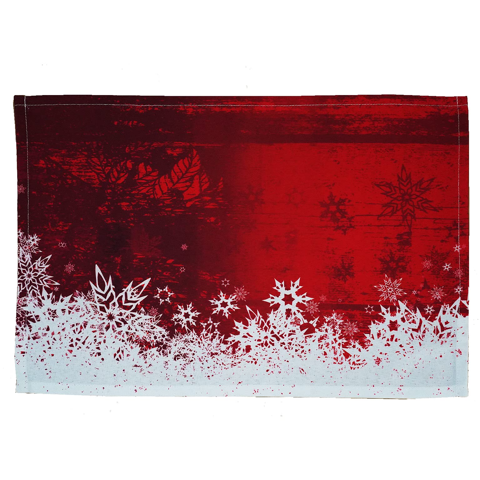 texpot Set of 2 Place Mats 30 x 45 cm 100% Polyester Christmas Snow Red/White