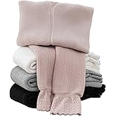 Silkglory Girls Fleece Lined Leggings Pants Thick Warm Winter Toddler Girls Leggings with Cute Ruffles Tights