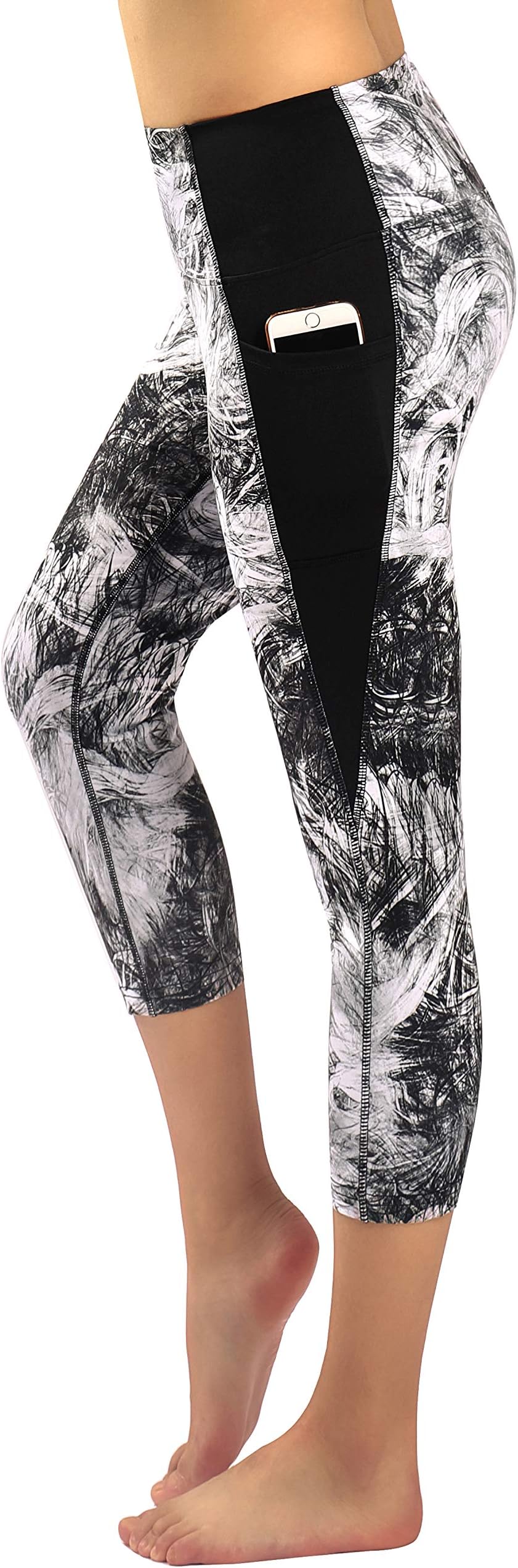 Womens Printed Yoga Pants Active Workout Leggings Stretch Tights