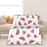 Summer Pink Watermelon Soft Throw Blanket All Season Warm Blankets Lightweight Flannel Throws Blanket for Living Room Bed Couch 50"x60"