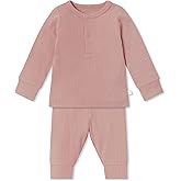 MORI Baby Unisex Pajama Set for Boys and Girls - Viscose from Bamboo - Front Popper Top and Elastic Waist Bottoms"
