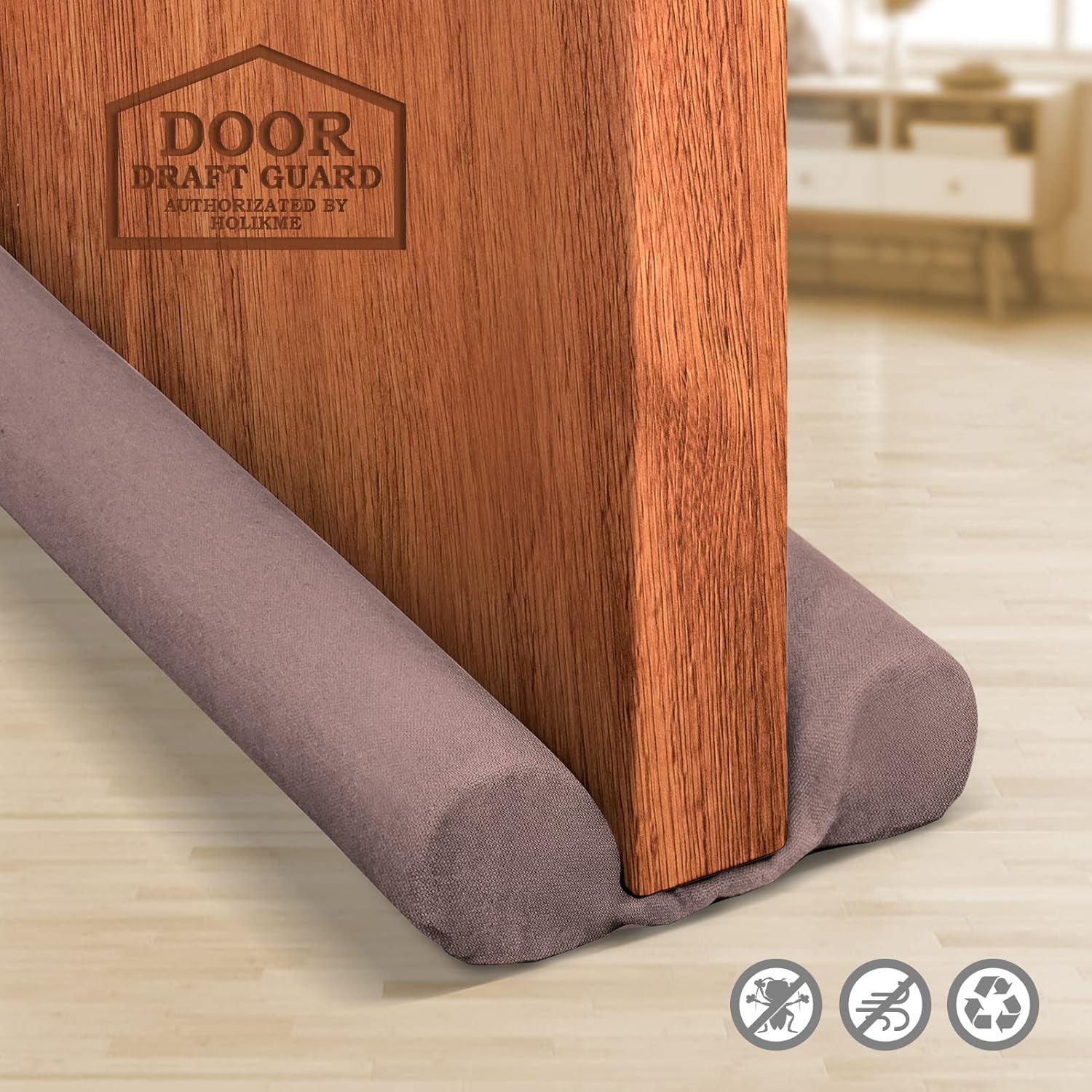 Draft Stoppers - Holikme Door Draft Stopper Brown 34-inch Under Adjustable Door Draft Blocker Insulator Isolation The Light and Smell