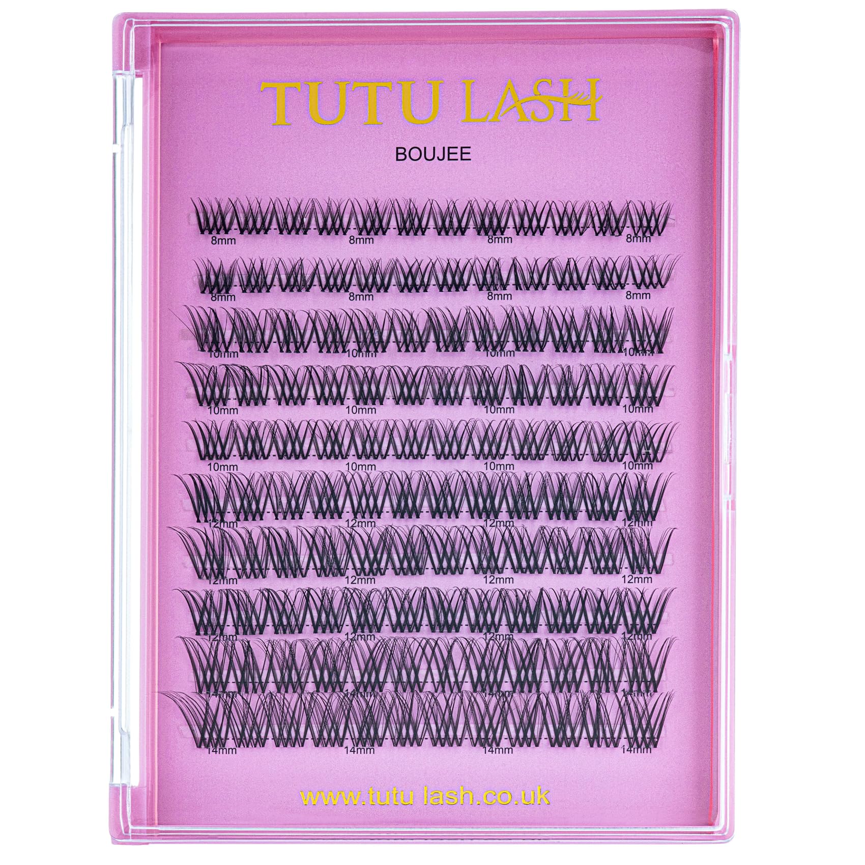 TUTU LASH DIY Cluster Lashes BOUJEE 120 x cluster lashes self application easy to apply lashes lash cluster box re-usable vegan (Boujee XL SIZE Cluster Lash Tray)