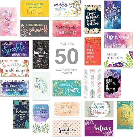 Amazon.com : Inspirational Quote Cards/Business Card Size / 50 Positivity Cards : Office Products
