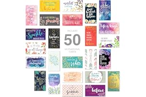 Inspirational Quote Cards / 2.5" x 3" Business Card Size / 50 Positivity Cards / 25 Uplifting Designs/Made in Canada