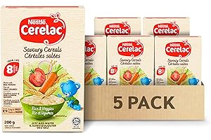 CERELAC Rice & Veggies Savoury Baby Cereal, For 8 Months & Up, Packed With Essential Vitamins & Nutrients Like Iron, Vitamin 