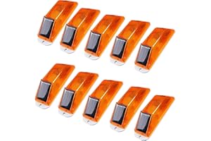 RISOON Solar Strobe Warning Light: Sensitive Strobe LED Warning Lamp Super Bright IP65 Waterproof Wireless Light Control for Construction Traffic Balusters Driveways Bridge Dock Marine (Yellow, 12-PCS)