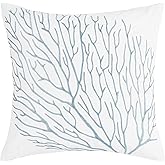 C&F Home Coral Embroidered Throw Pillow 18" x 18" White