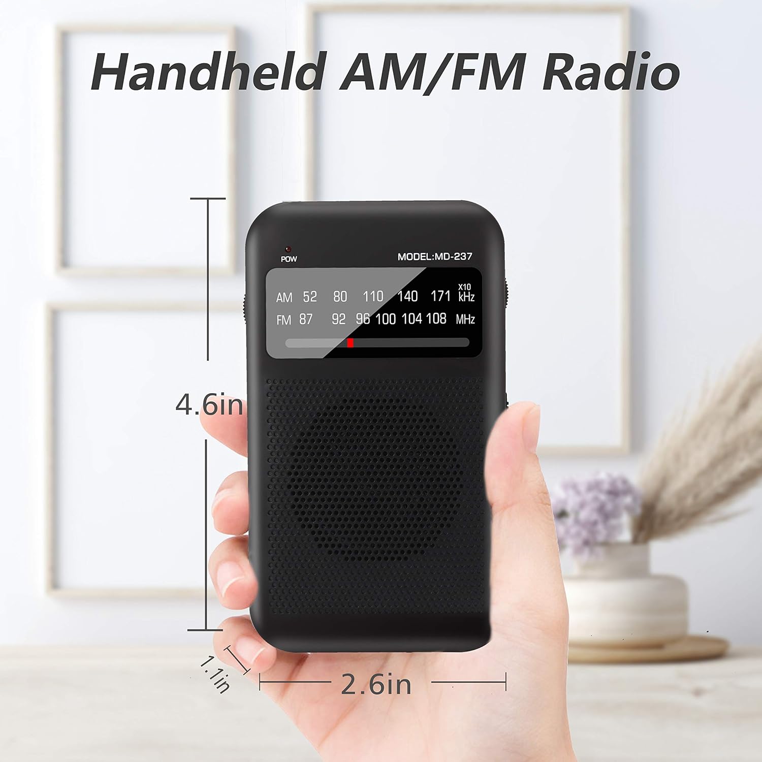 AM FM Radio Portable Radio Battery Operated by 2 AA Batteries, Transistor Pocket Radio with Best Reception, Sounds and Large Speaker Handheld Size for Indoor or Outdoor: Home Audio & Theater