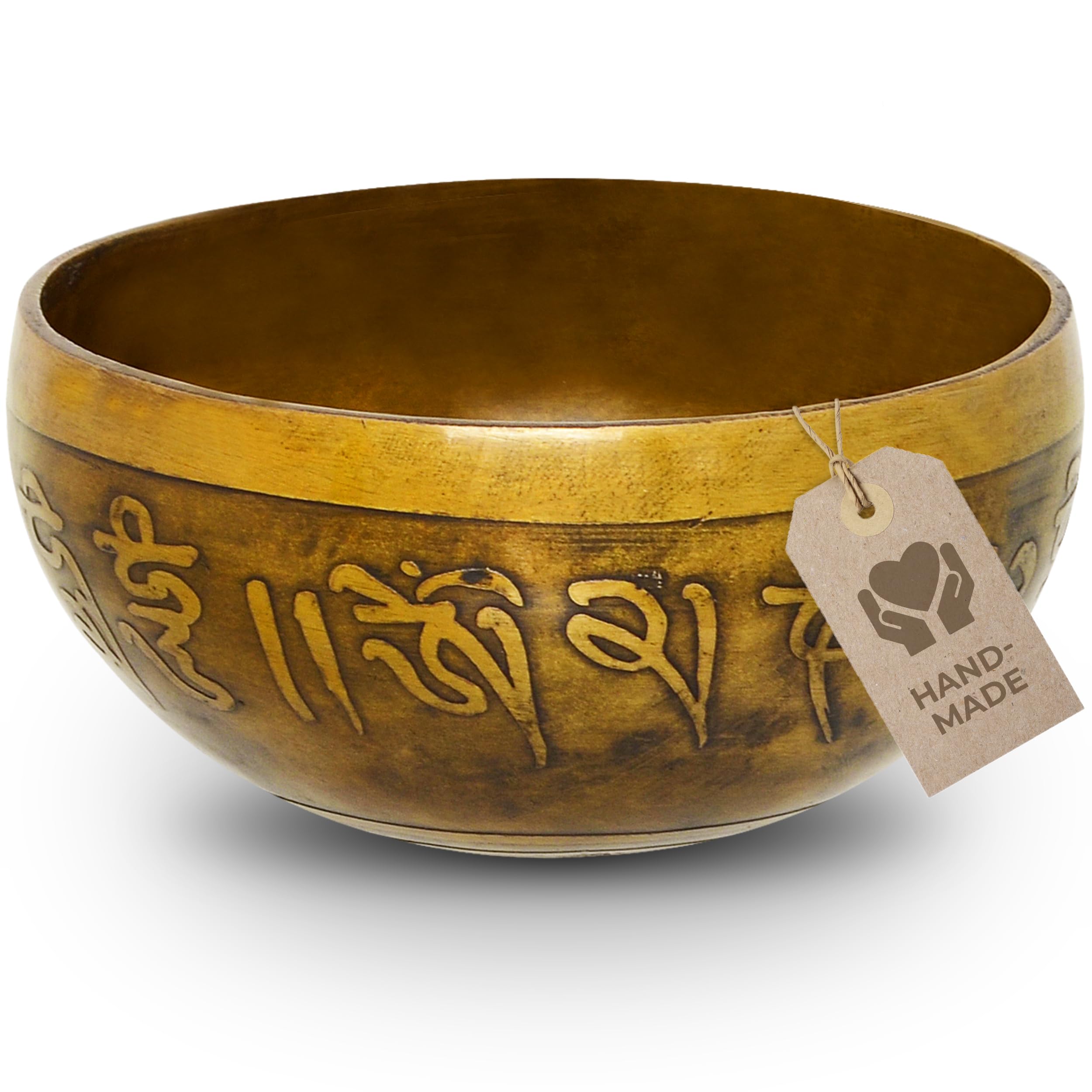 Tibetan Singing Bowl Flower of Life for Yoga, Meditation and Relaxation, Diameter 10 cm, 400 g, Antique Surface, Traditional Handmade …