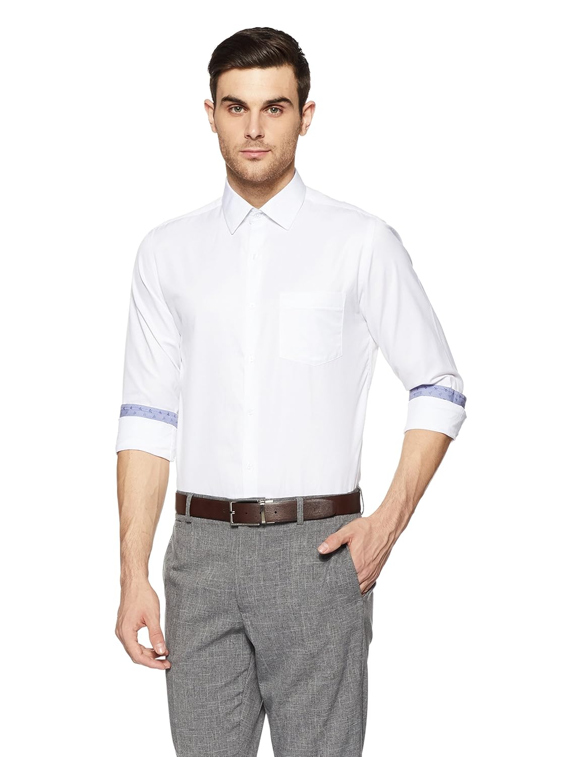 diverse men's printed slim fit formal shirt