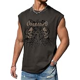 VOGSTART Mens Graphic Muscle Tank Tops Summer Casual Sleeveless Shirts | Faith, Design, Cut Off, Gym, Stylish, Workout, Streetwear, Cotton, Oversized, Loose Fit, Vintage