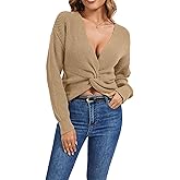 Sixstar V Neck Batwing Cute Cropped Sweater for Women Cross Wrap Front Sexy Lightweight Soft Knitted Short Pullover Jumper