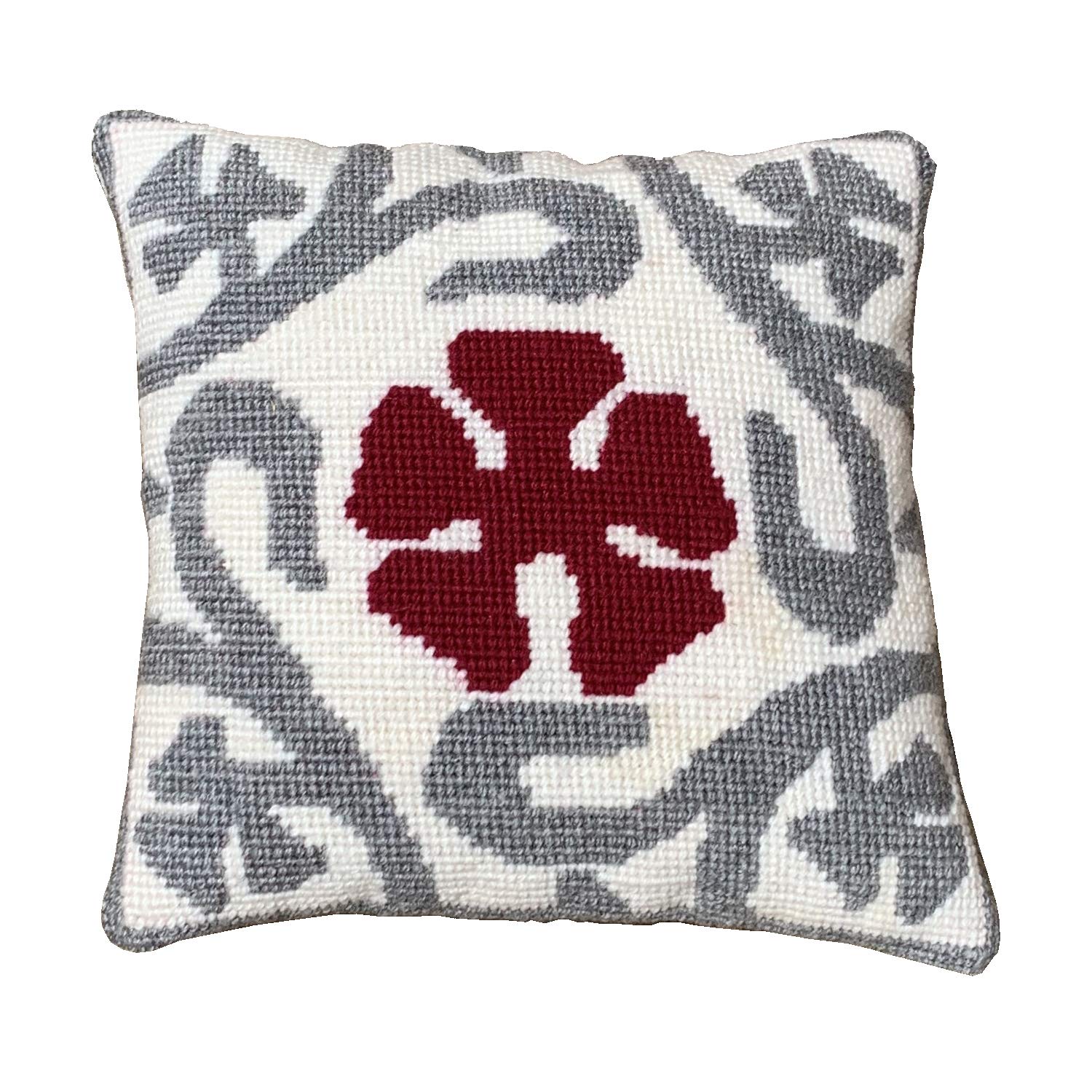 Cushion Embroidery Kit | Printed Canvas 40cm x 40cm | Includes Wool and Upholstery Needle | Eixample Design | by Delicatela