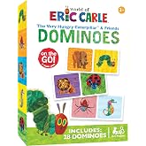 Masterpieces Eric Carle Colorful Picture Dominoes, 28 Piece | For Kids 3 and Up, Multi-Colored, Educational Game