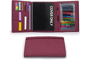 Kaitiaki Folio Cover Compatible with Rocketbook Fusion, Panda, Everlast, Waterproof Fabric, Multi Organizer with Pen Loop, Zipper Pocket, Business Card Holder, fits A4 Size Notebook, Fuchsia