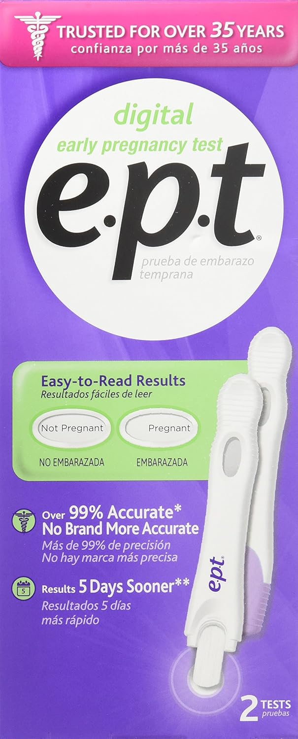 Amazon Com E P T Early Pregnancy Test Digital 2 Count Health Personal Care