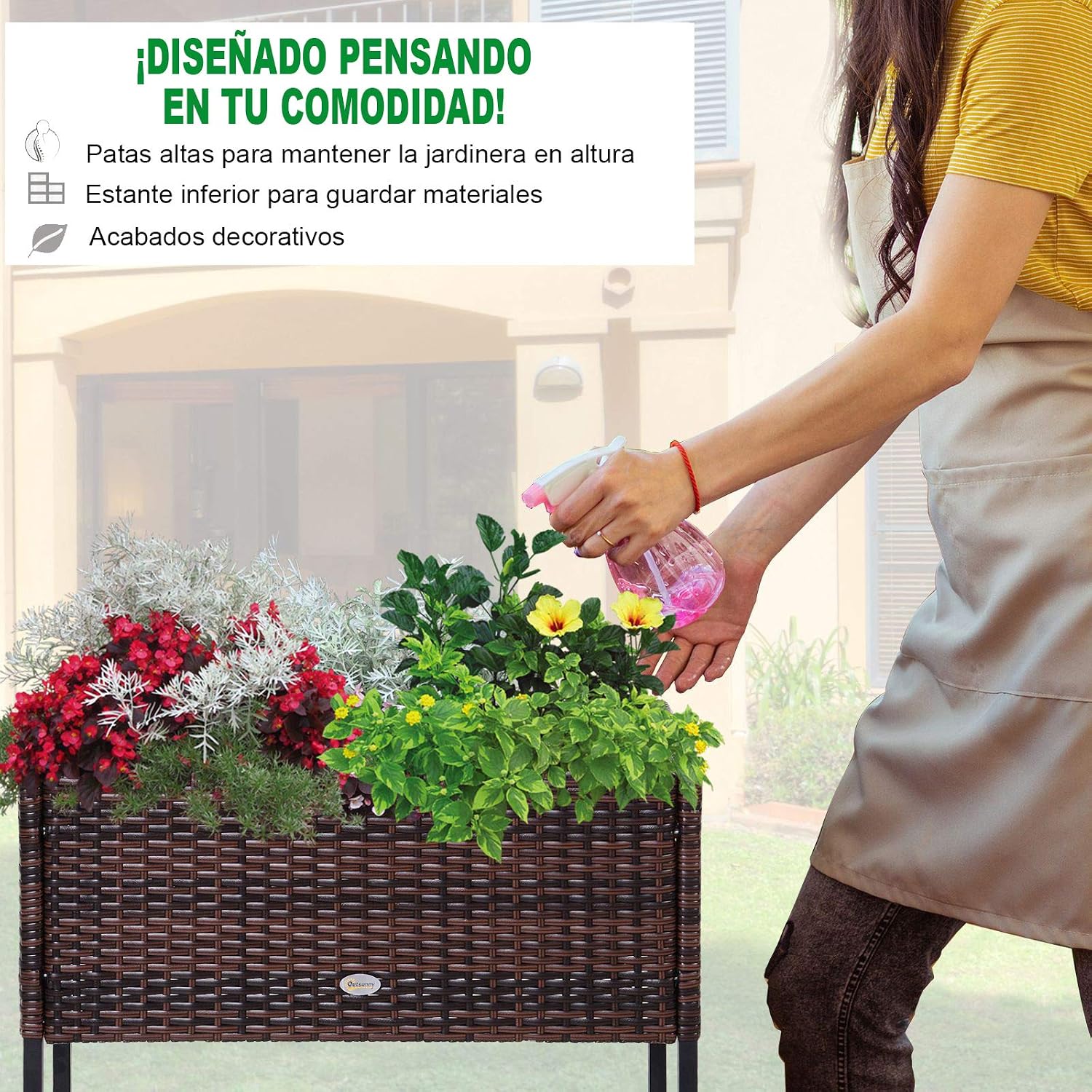 Outsunny Jardinera Exterior para Huerto Urbano Jardinera ...